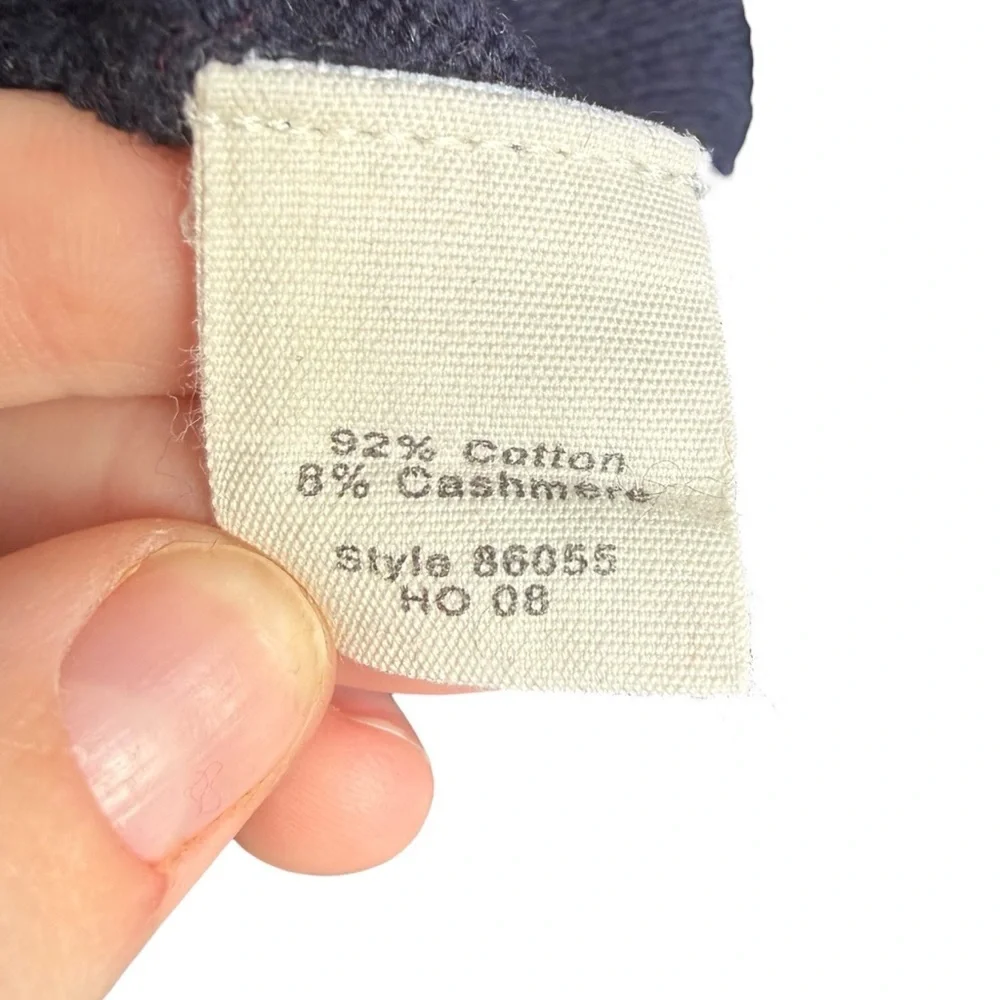J.Crew V-Neck Sweater Cotton Cashmere Blend Mens Large Navy Blue Knit Classic